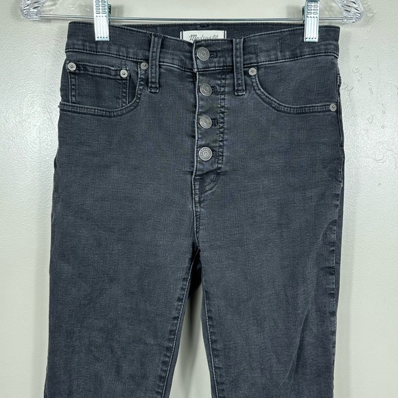 Madewell Cali Demi-Boot Jeans in Bellspring Wash: Button-Front Edition Black 26 - Picture 6 of 9